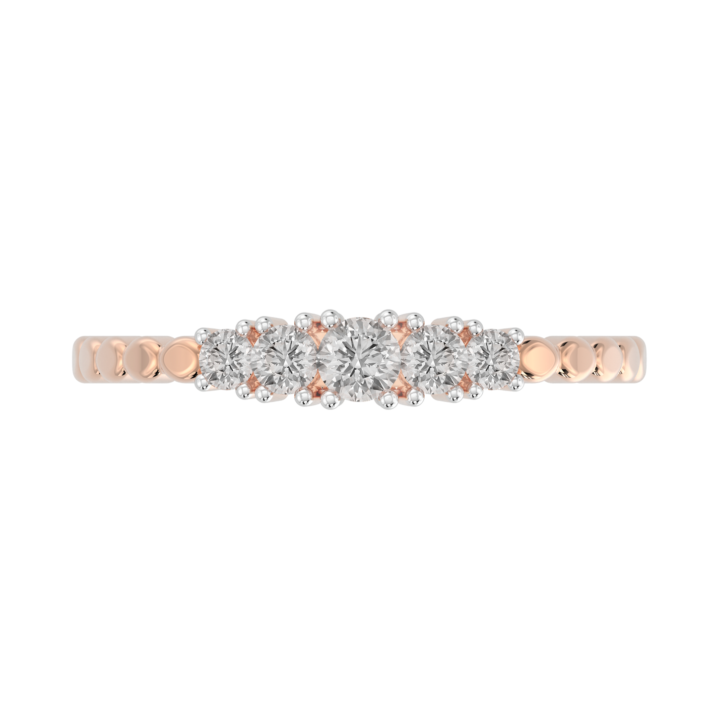 Pink Gold-Horizon Contemporary Lab-Grown Diamond Band_view=TOP