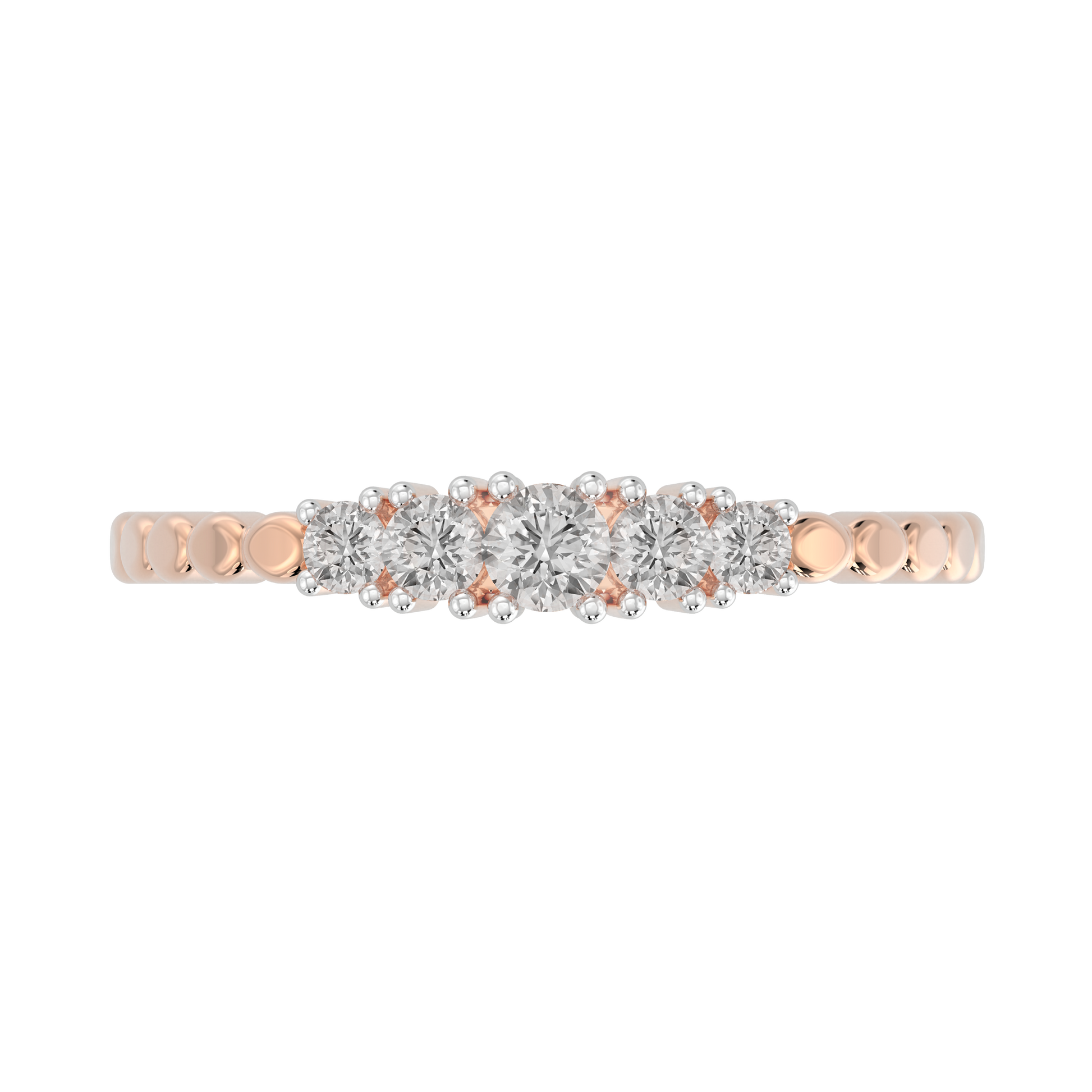 Pink Gold-Horizon Contemporary Lab-Grown Diamond Band_view=TOP