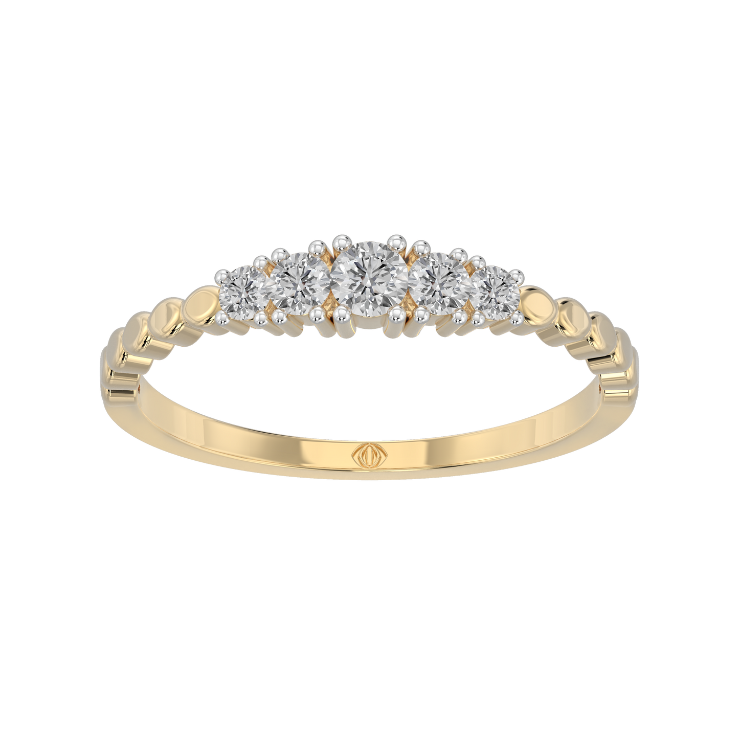 Yellow Gold-Horizon Contemporary Lab-Grown Diamond Band_view=3DH