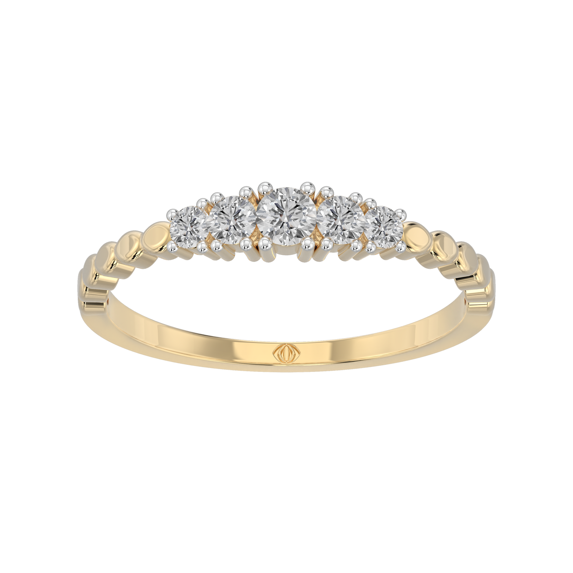 Yellow Gold-Horizon Contemporary Lab-Grown Diamond Band_view=3DH