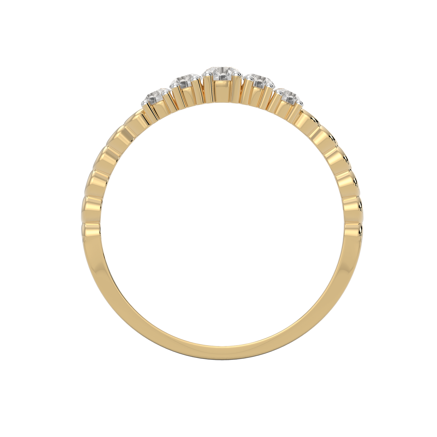 Yellow Gold-Horizon Contemporary Lab-Grown Diamond Band_view=FRONT