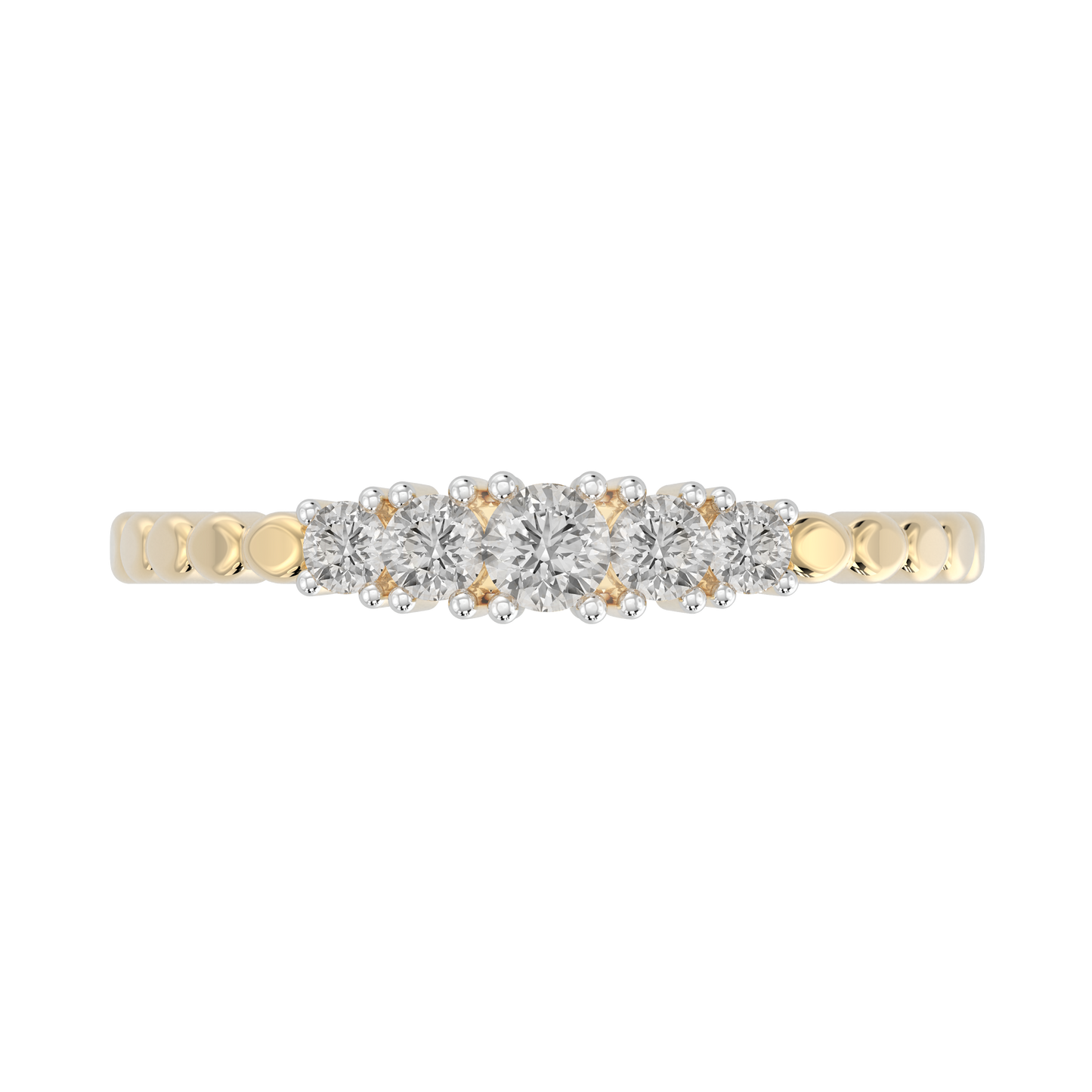 Yellow Gold-Horizon Contemporary Lab-Grown Diamond Band_view=TOP