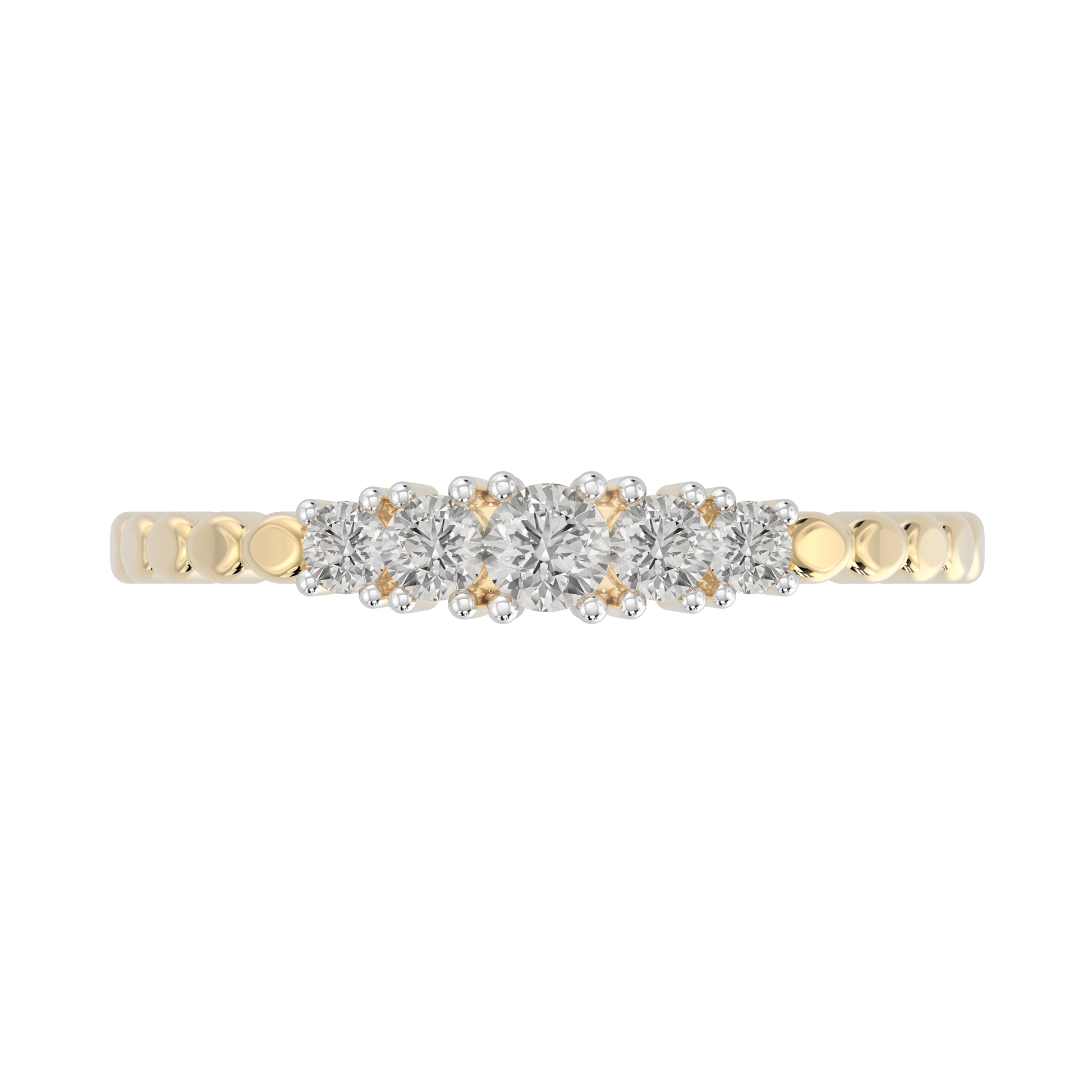 Yellow Gold-Horizon Contemporary Lab-Grown Diamond Band_view=TOP