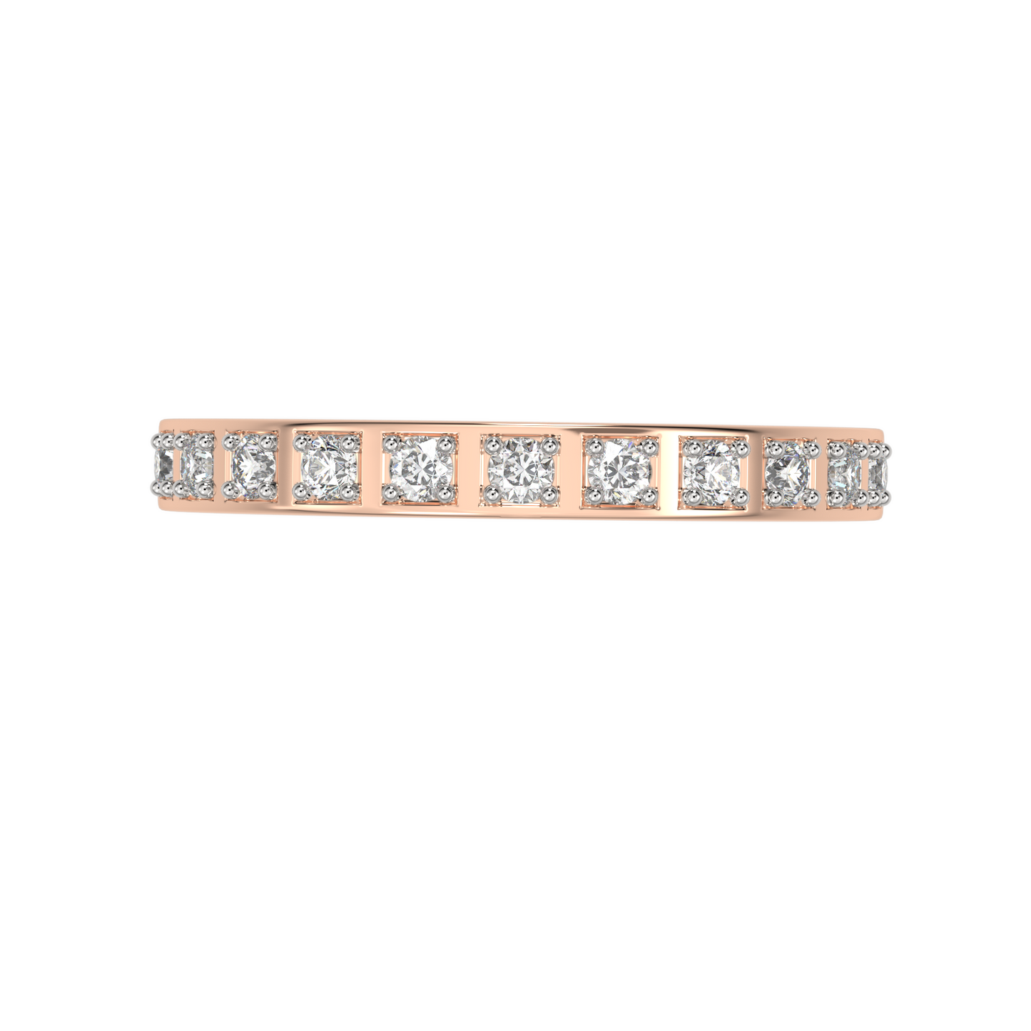 Pink Gold-Eclipse Lab-Grown Diamond Band_view=TOP