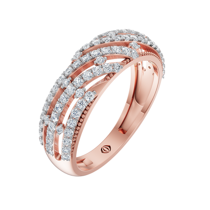 Pink Gold-Crest Lab Diamond Band_view=3DV
