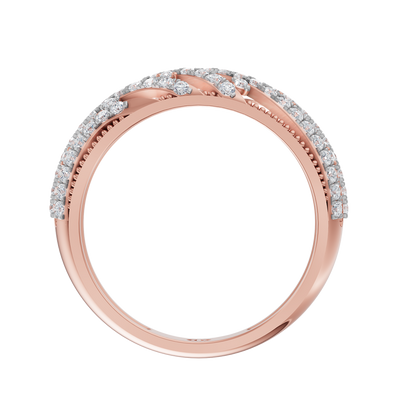 Pink Gold-Crest Lab Diamond Band_view=FRONT