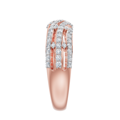 Pink Gold-Crest Lab Diamond Band_view=SIDE