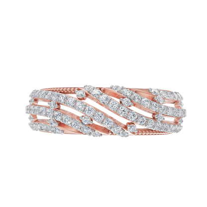 Pink Gold-Crest Lab Diamond Band_view=TOP