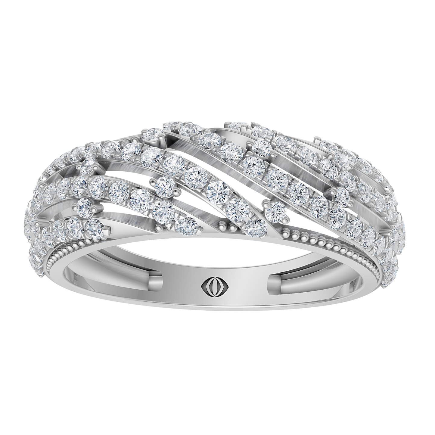 White Gold-Crest Lab Diamond Band_view=3DH