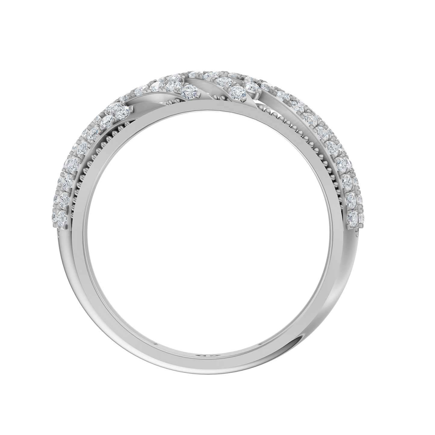 White Gold-Crest Lab Diamond Band_view=FRONT