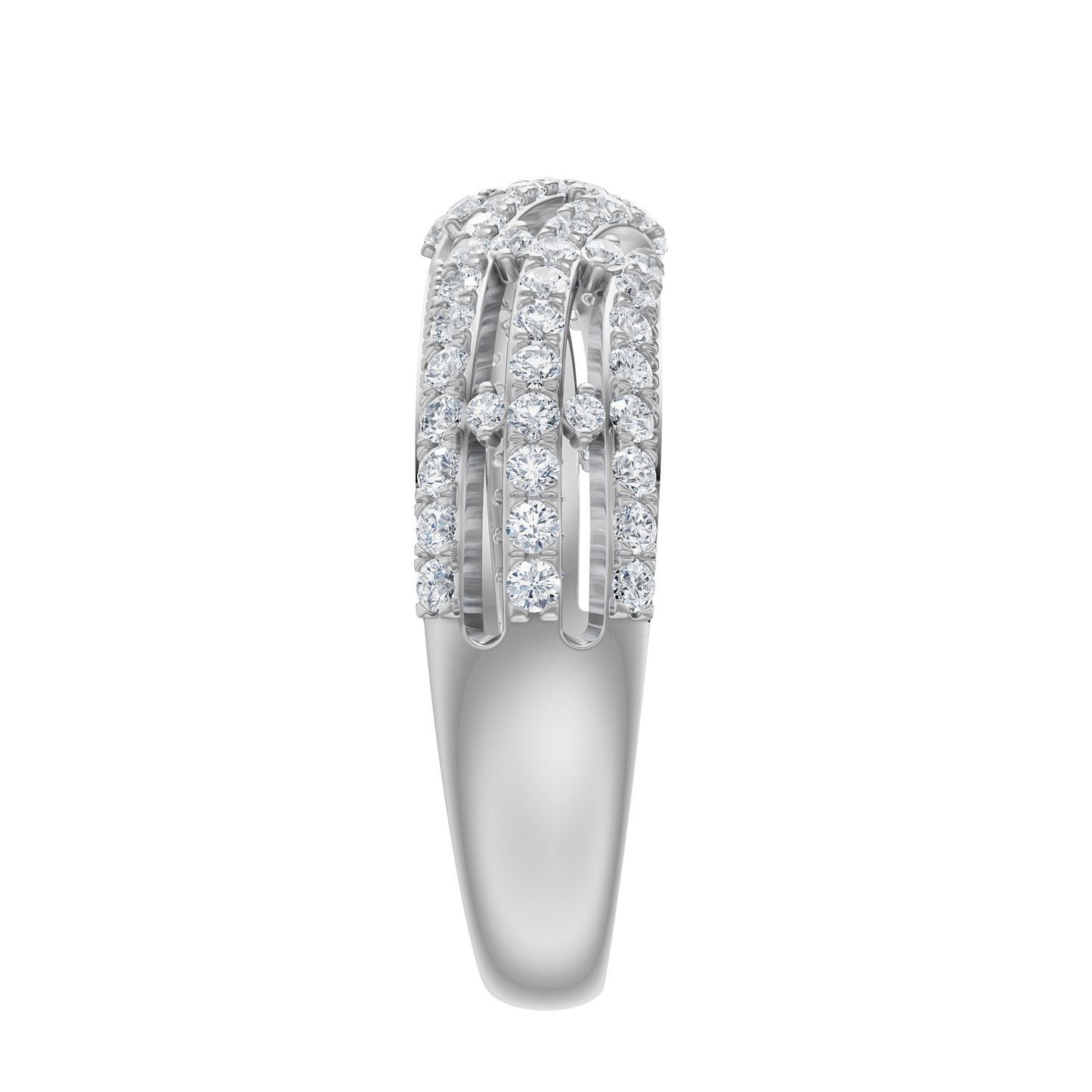 White Gold-Crest Lab Diamond Band_view=SIDE