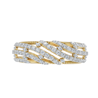Yellow Gold-Crest Lab Diamond Band_view=TOP