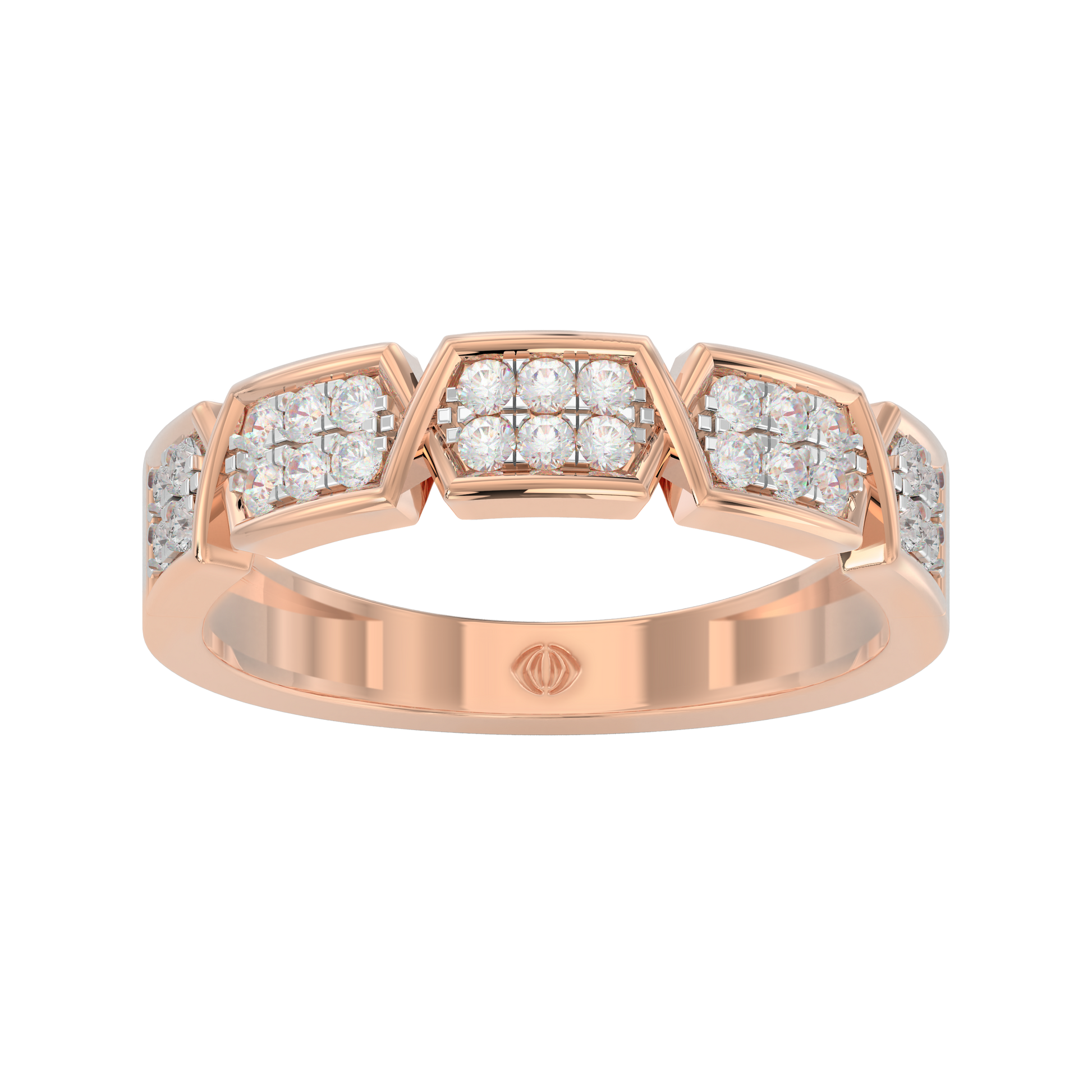 Pink Gold-Solstice Lab-Grown Diamond Band_view=3DH