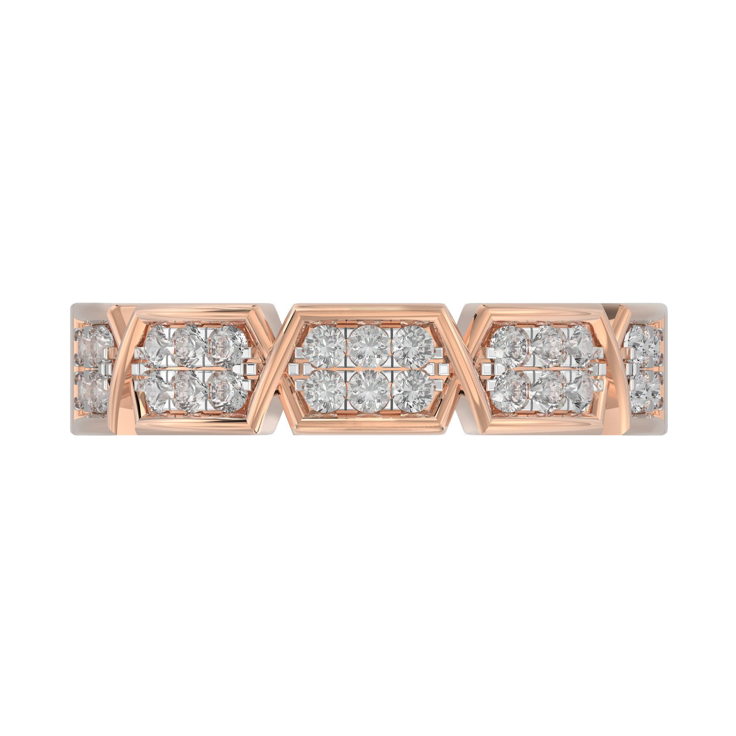 Pink Gold-Solstice Lab-Grown Diamond Band_view=TOP