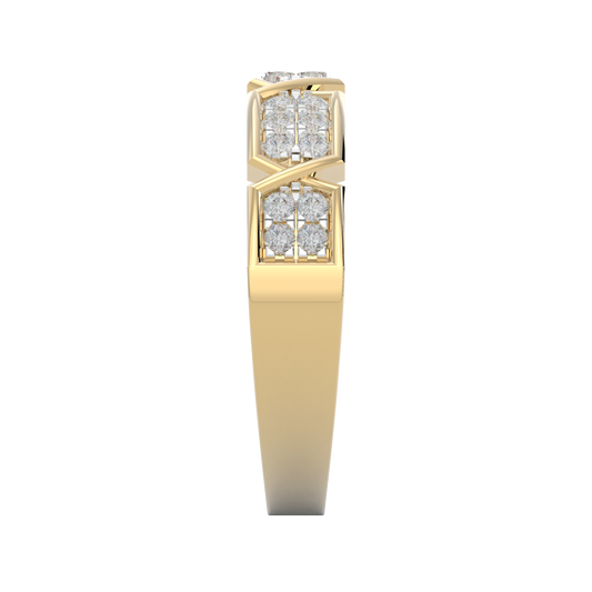 Yellow Gold-Solstice Lab-Grown Diamond Band_view=SIDE
