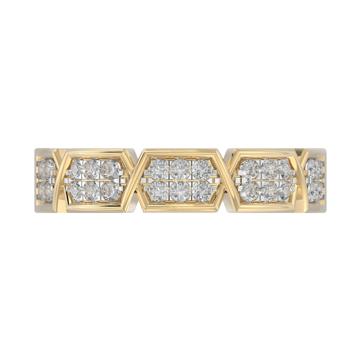 Yellow Gold-Solstice Lab-Grown Diamond Band_view=TOP