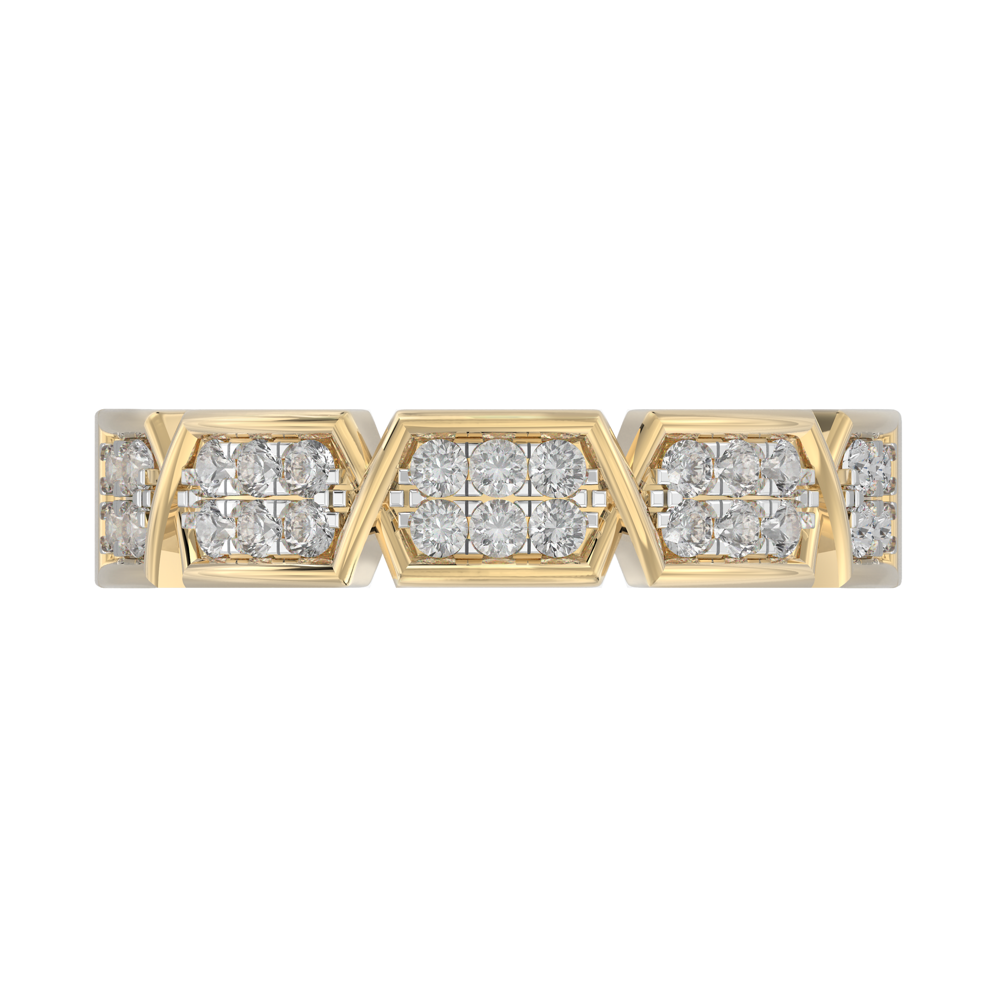 Yellow Gold-Solstice Lab-Grown Diamond Band_view=TOP