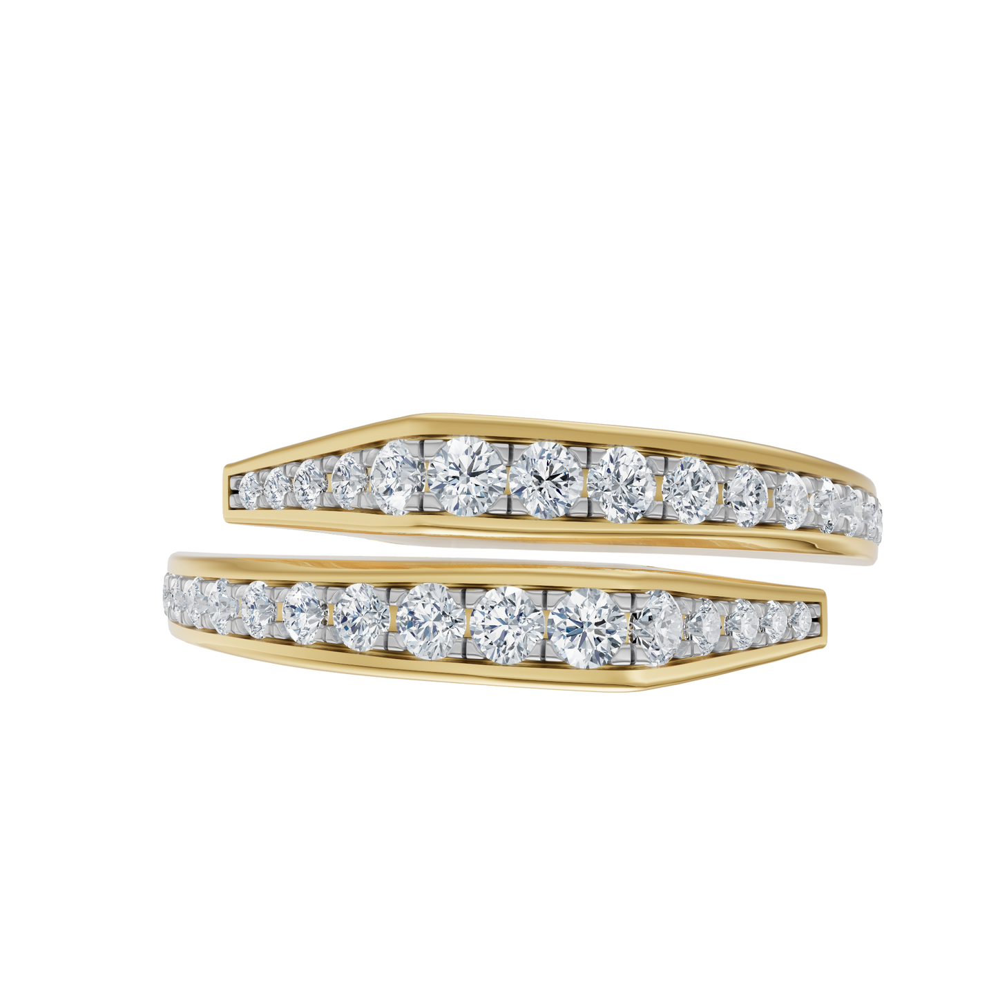 Yellow Gold-Poise Bypass Ring_view=TOP