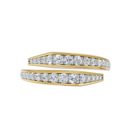 Yellow Gold-Poise Bypass Ring_view=TOP