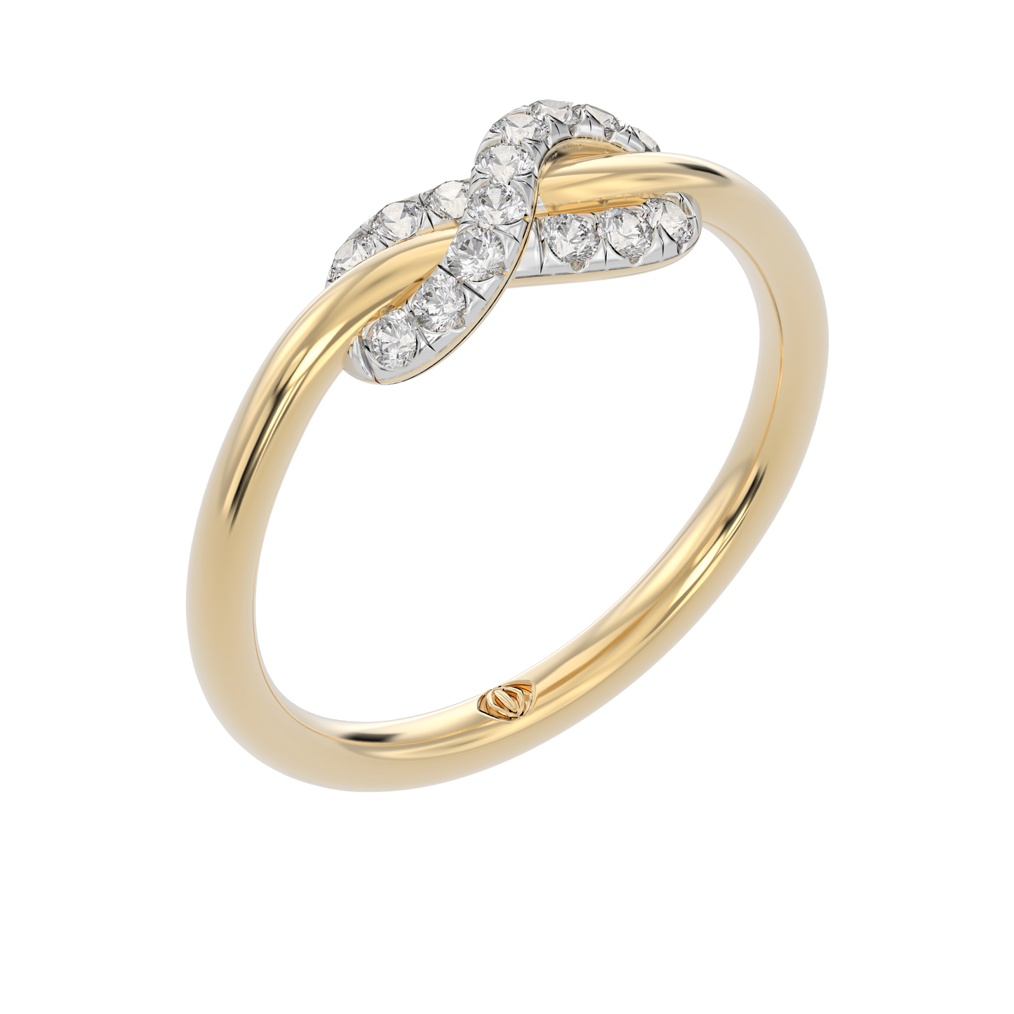 Yellow Gold-Celestial Tapered Lab-Grown Diamond Ring_view=3DV