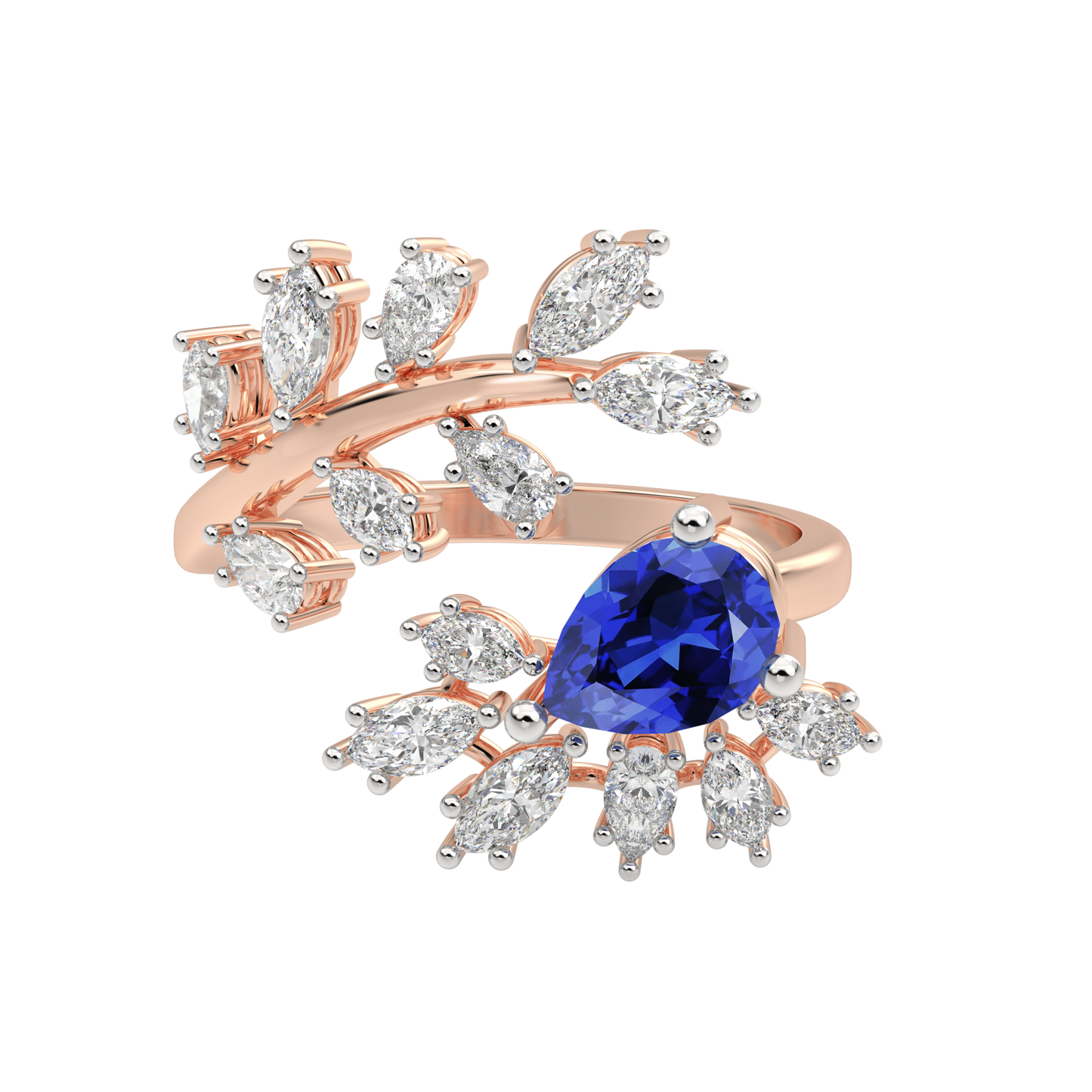 Pink Gold-Aurora Vintage-Inspired Lab-Grown Diamond Cocktail Ring_view=3DH