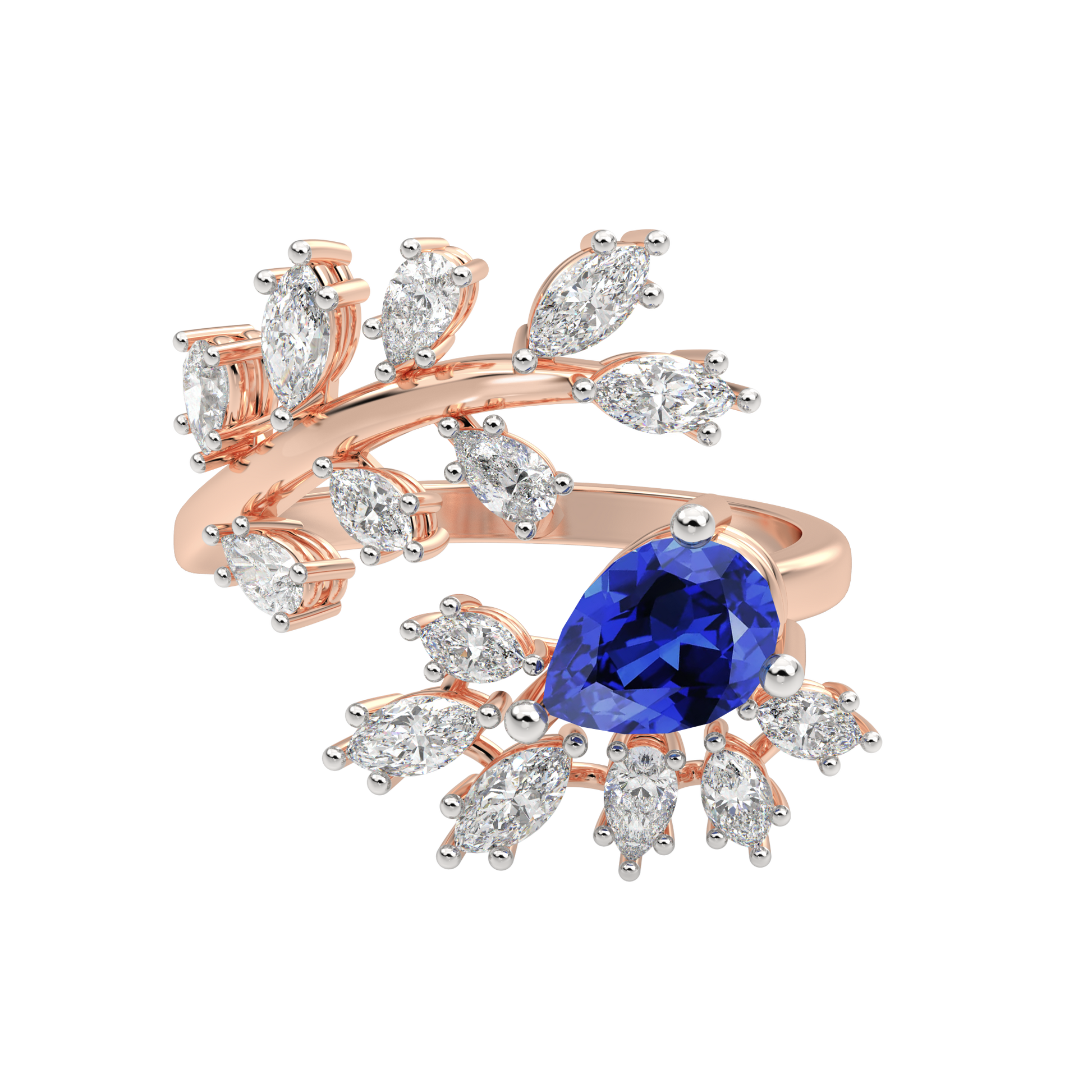 Pink Gold-Aurora Vintage-Inspired Lab-Grown Diamond Cocktail Ring_view=3DH