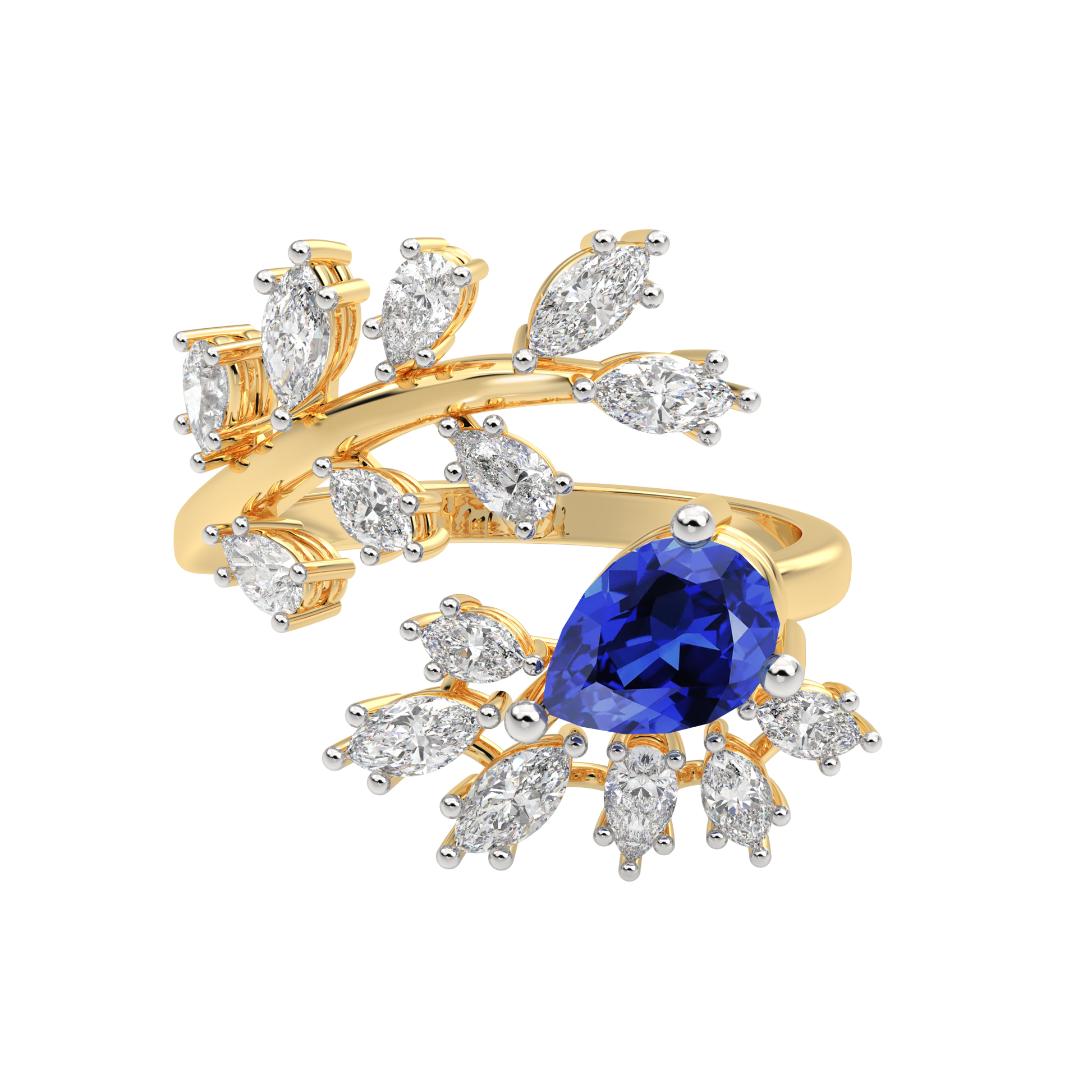 Yellow Gold-Aurora Vintage-Inspired Lab-Grown Diamond Cocktail Ring_view=3DH