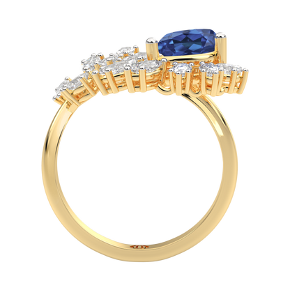 Yellow Gold-Aurora Vintage-Inspired Lab-Grown Diamond Cocktail Ring_view=FRONT