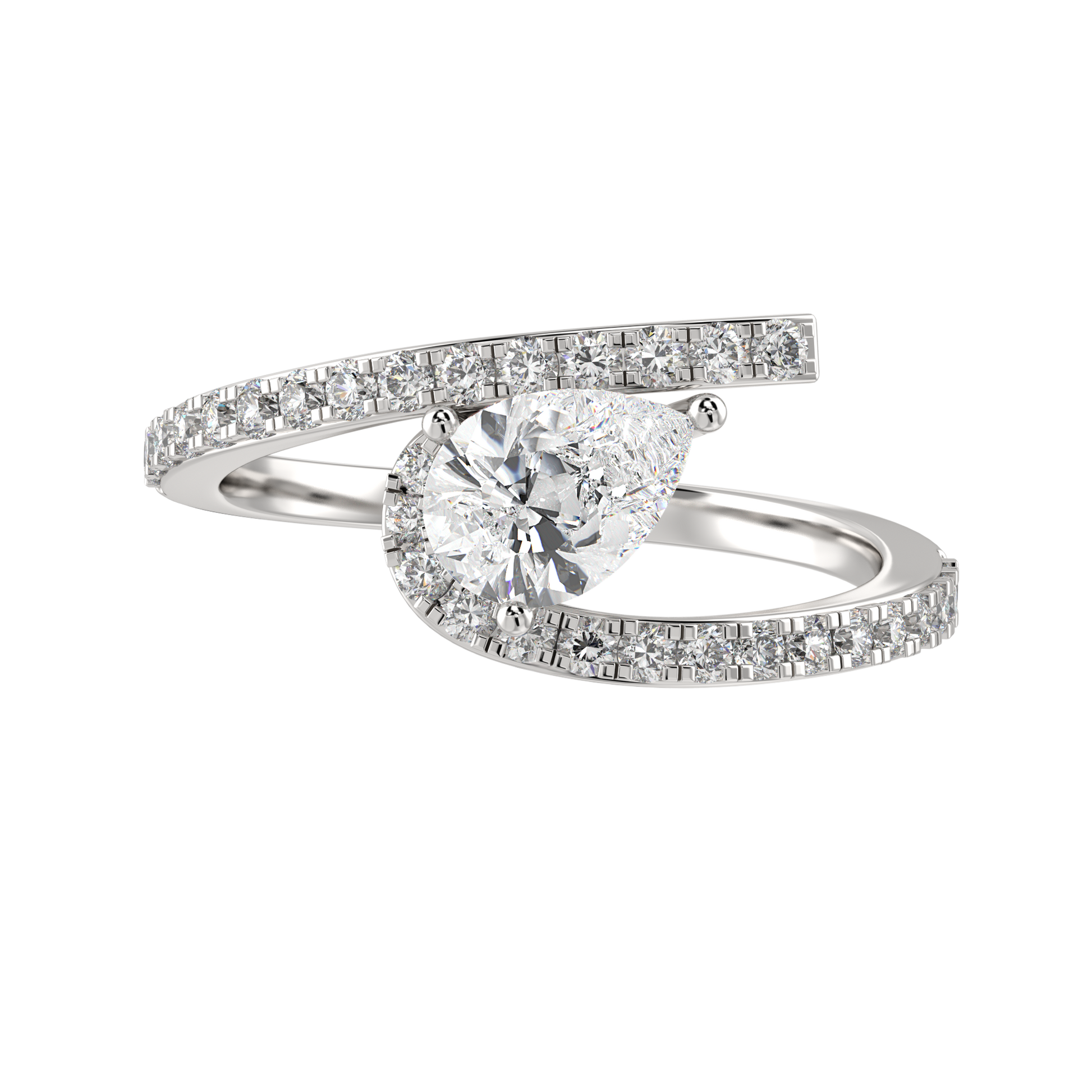 White Gold-Stardust Lab-Grown Diamond Cocktail Ring_view=TOP