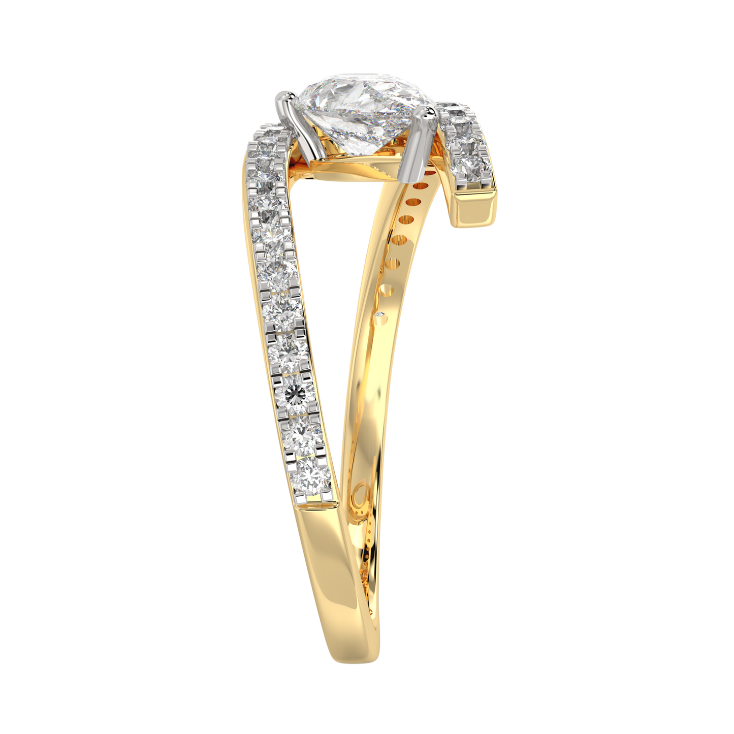 Yellow Gold-Stardust Lab-Grown Diamond Cocktail Ring_view=SIDE