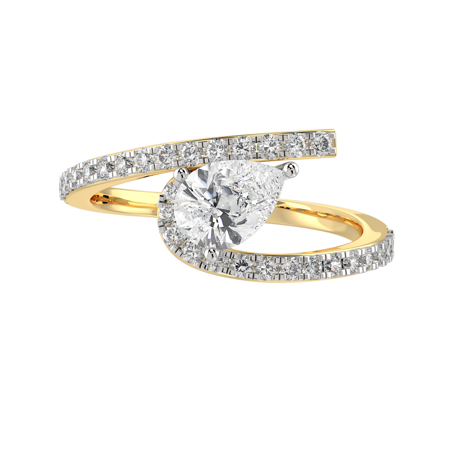 Yellow Gold-Stardust Lab-Grown Diamond Cocktail Ring_view=TOP