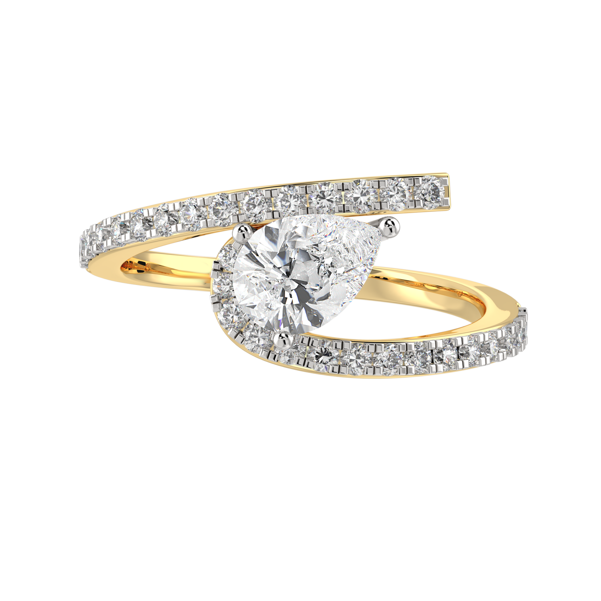 Yellow Gold-Stardust Lab-Grown Diamond Cocktail Ring_view=TOP