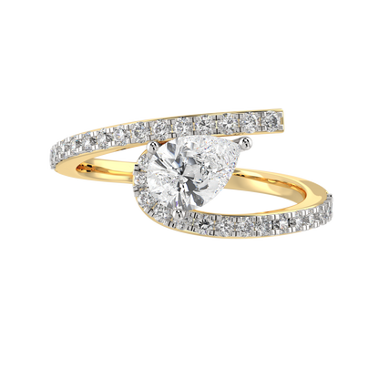 Yellow Gold-Stardust Lab-Grown Diamond Cocktail Ring_view=TOP