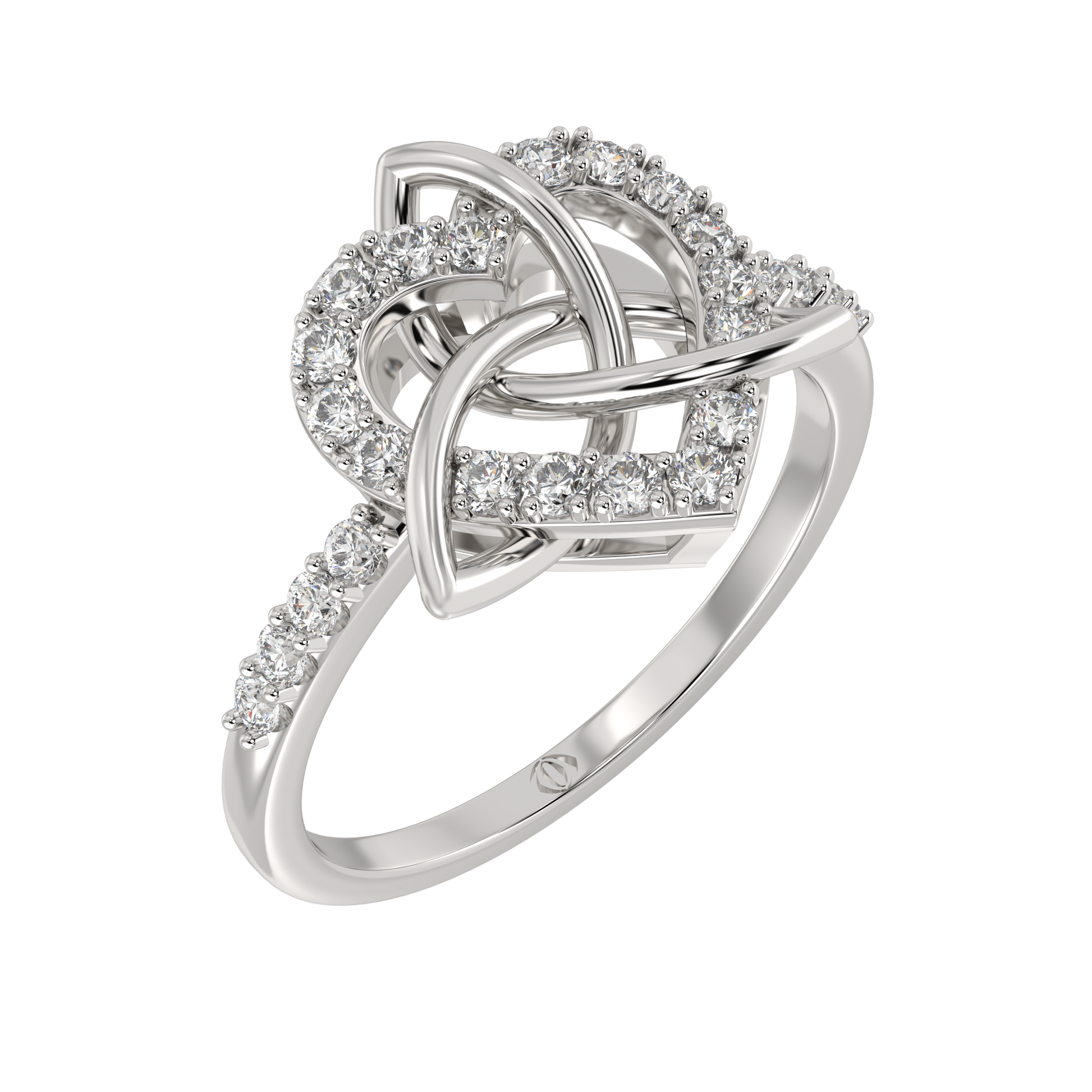 White Gold-Foundation Delicate Rings Lab-Grown Diamond Ring_view=3DV