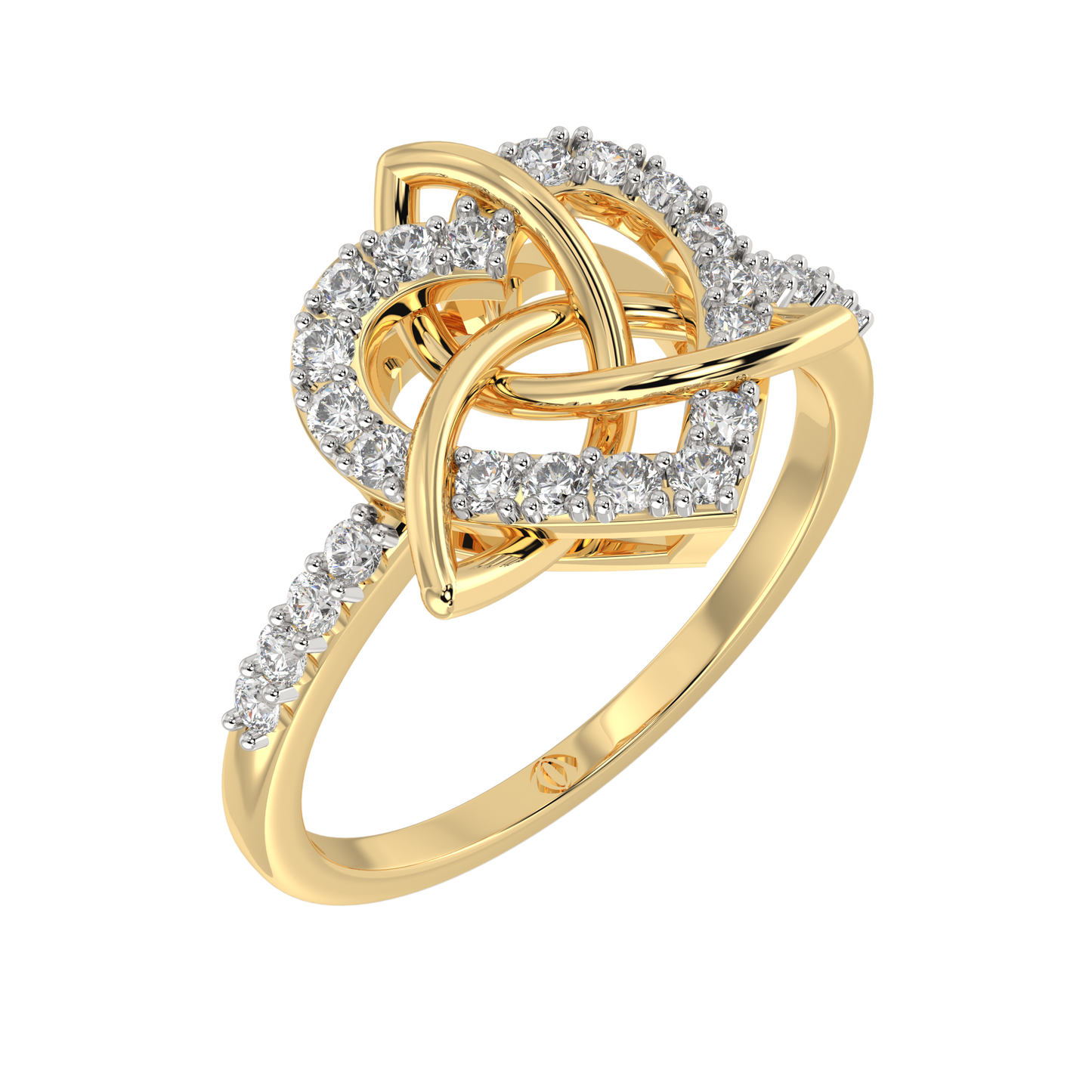 Yellow Gold-Foundation Delicate Rings Lab-Grown Diamond Ring_view=3DV
