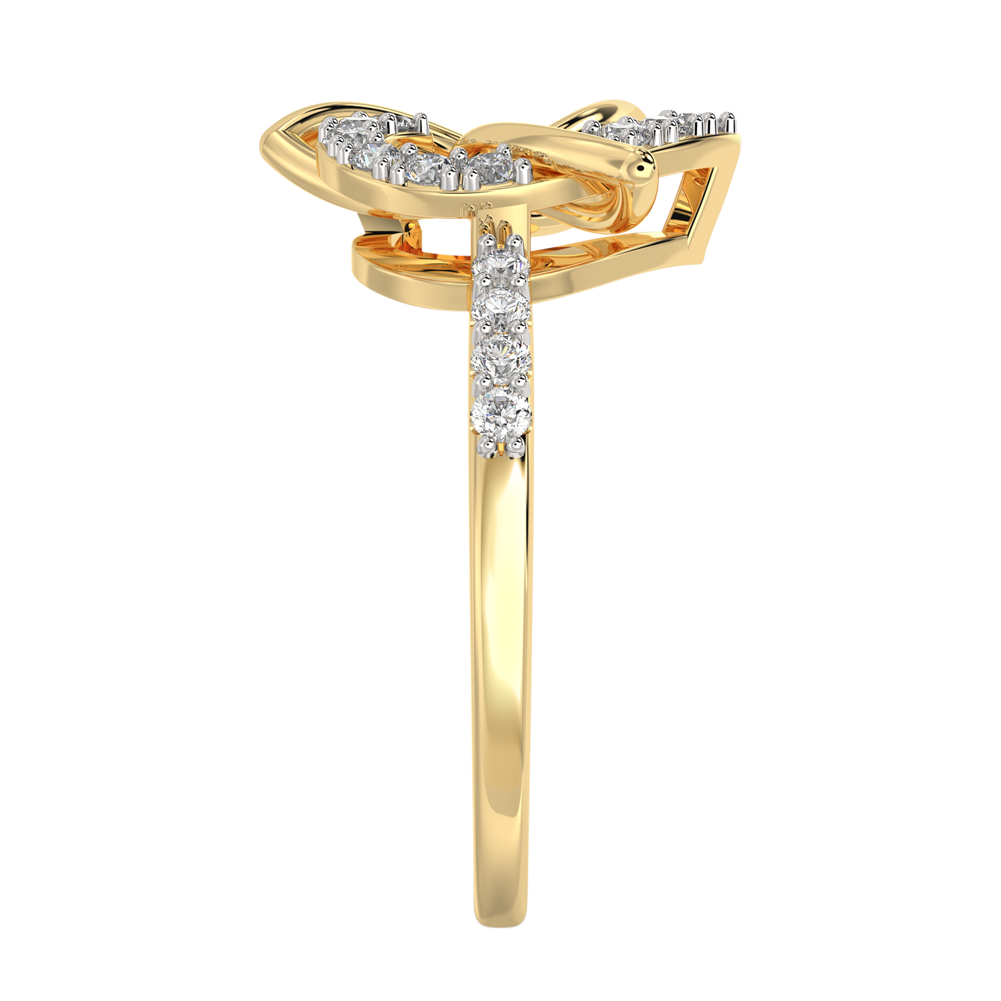 Yellow Gold-Foundation Delicate Rings Lab-Grown Diamond Ring_view=SIDE