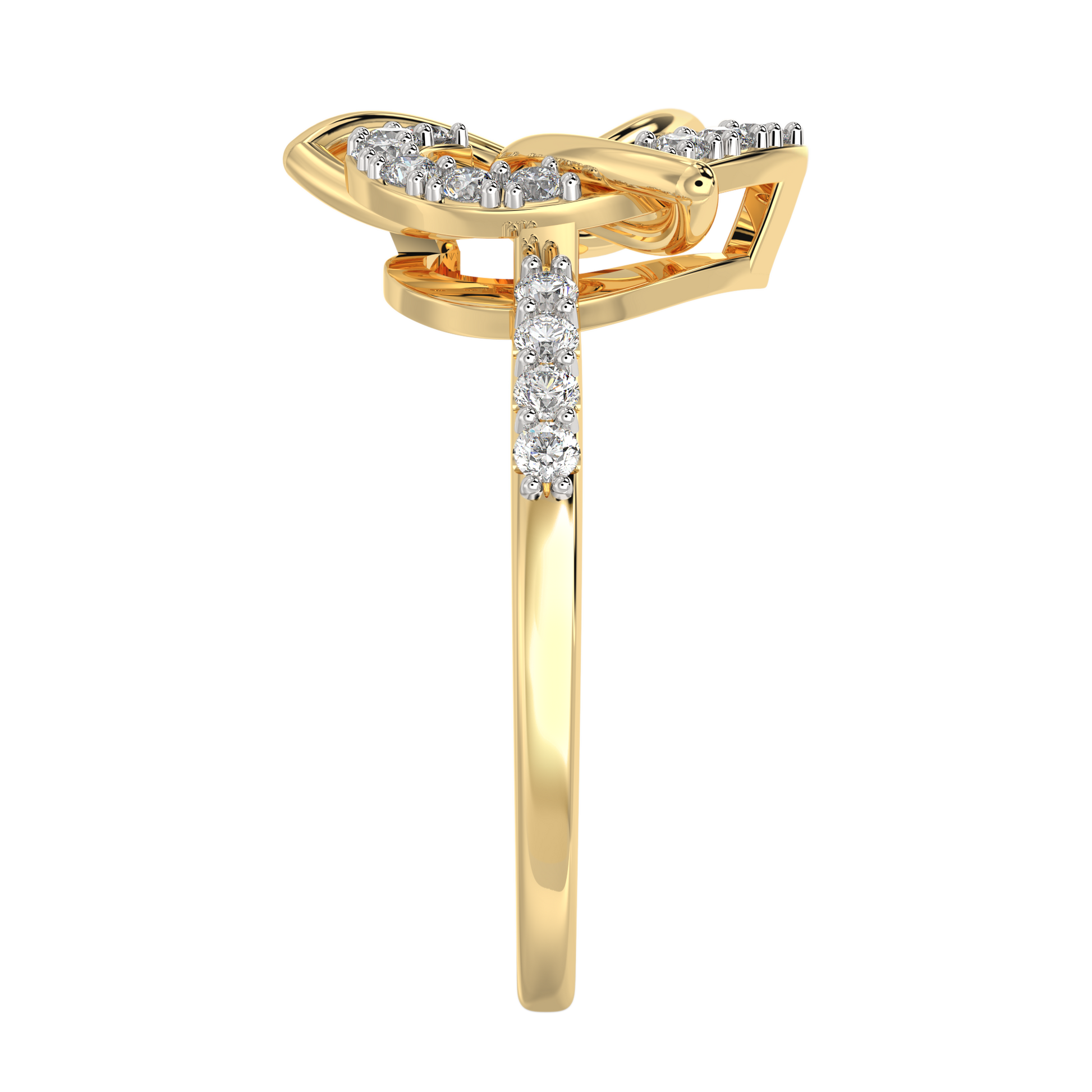 Yellow Gold-Foundation Delicate Rings Lab-Grown Diamond Ring_view=SIDE