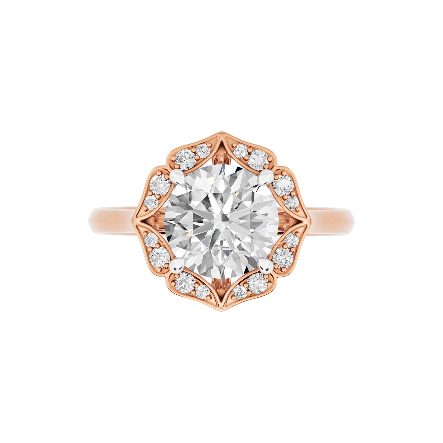 Pink Gold-Orion Lab-Grown Diamond Engagement Ring_view=TOP