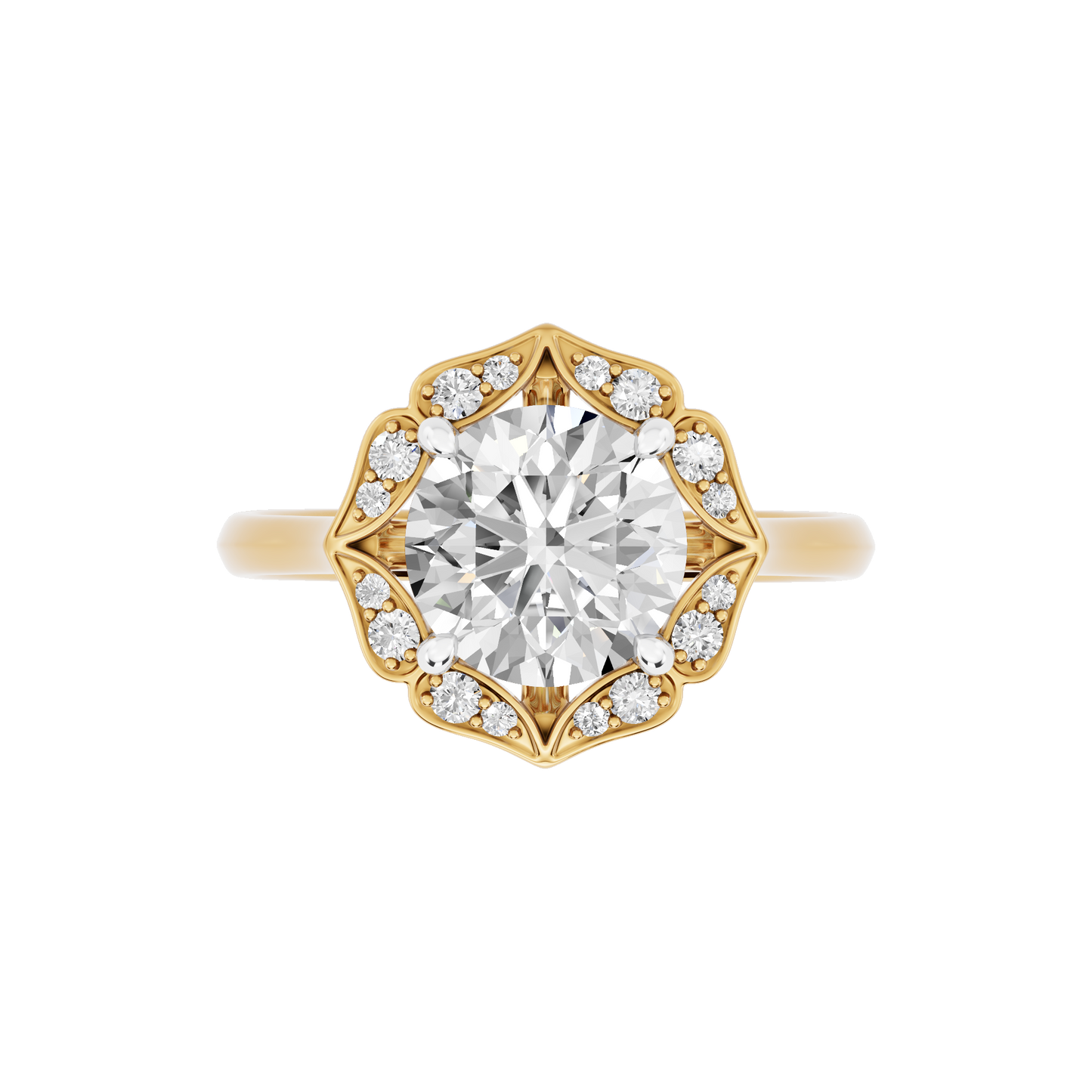 Yellow Gold-Orion Lab-Grown Diamond Engagement Ring_view=TOP