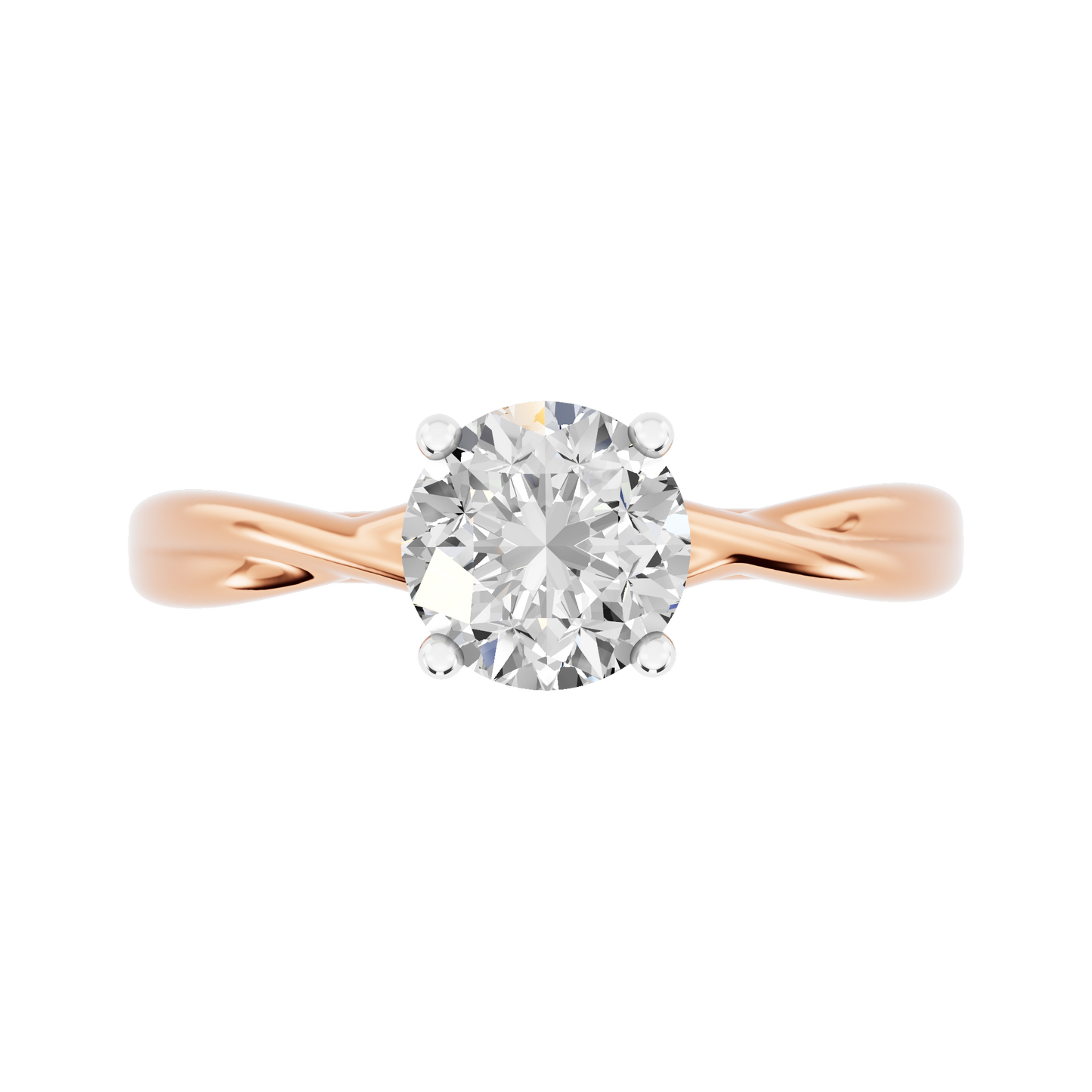 Pink Gold-Quasar Lab-Grown Diamond Engagement Ring_view=TOP