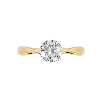 Yellow Gold-Quasar Lab-Grown Diamond Engagement Ring_view=TOP