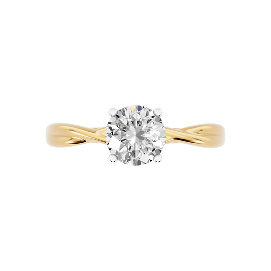 Yellow Gold-Quasar Lab-Grown Diamond Engagement Ring_view=TOP