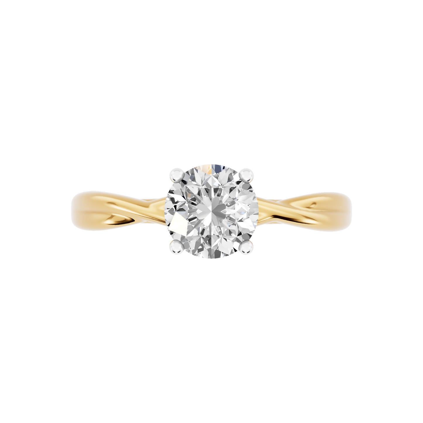 Yellow Gold-Quasar Lab-Grown Diamond Engagement Ring_view=TOP
