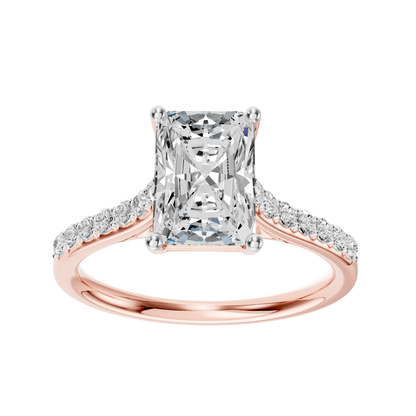 Pink Gold-Phoenix Lab Diamond  Ring 1.75ct Radiant Cut Center_view=3DH