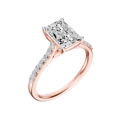 Pink Gold-Phoenix Lab Diamond  Ring 1.75ct Radiant Cut Center_view=3DV