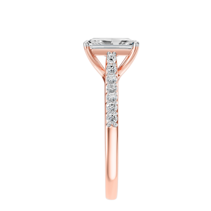Pink Gold-Phoenix Lab Diamond  Ring 1.75ct Radiant Cut Center_view=SIDE
