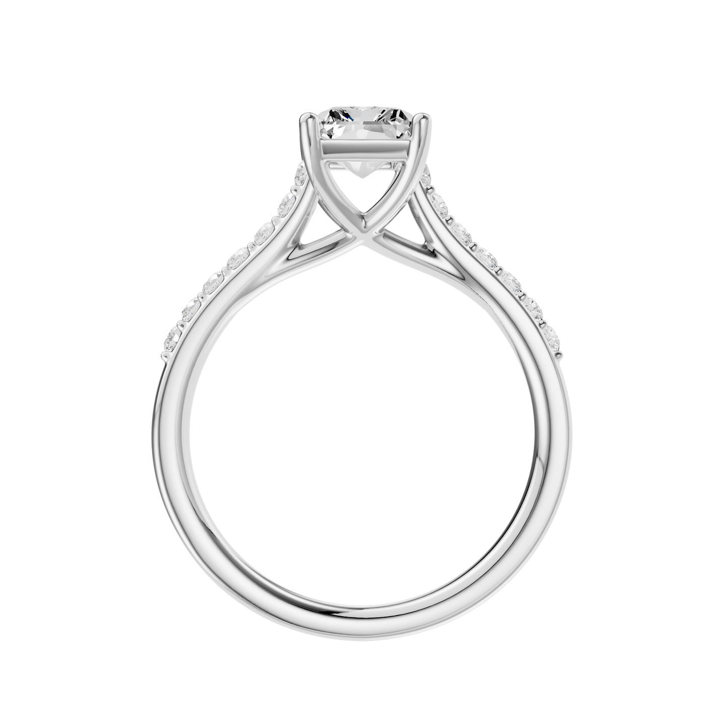 White Gold-Phoenix Lab Diamond  Ring 1.75ct Radiant Cut Center_view=FRONT