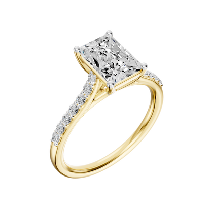 Yellow Gold-Phoenix Lab Diamond  Ring 1.75ct Radiant Cut Center_view=3DV