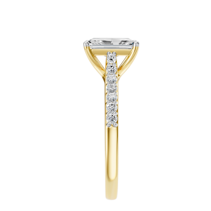 Yellow Gold-Phoenix Lab Diamond  Ring 1.75ct Radiant Cut Center_view=SIDE