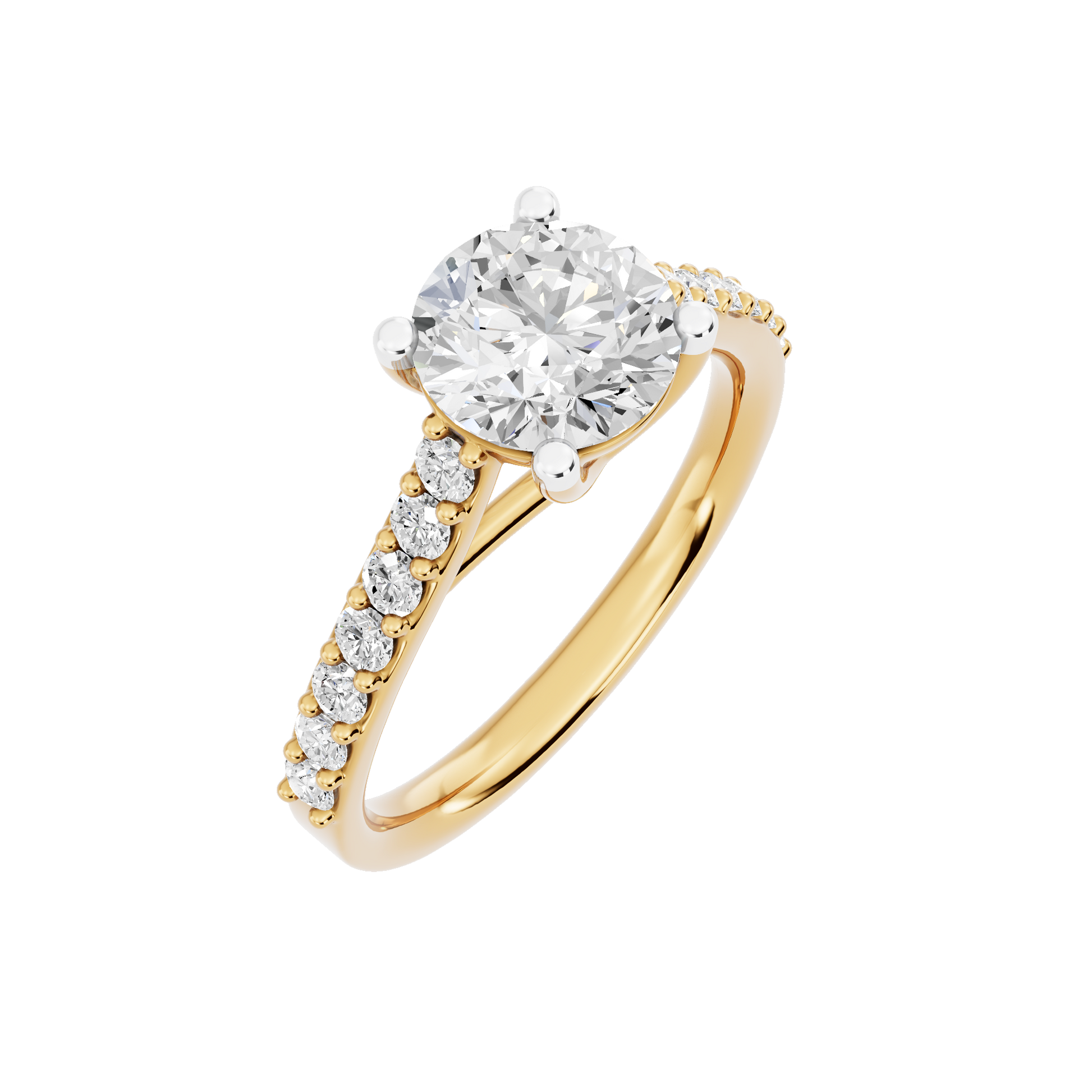 Yellow Gold-Harmony Lab-Grown Diamond Engagement Ring_view=3DV
